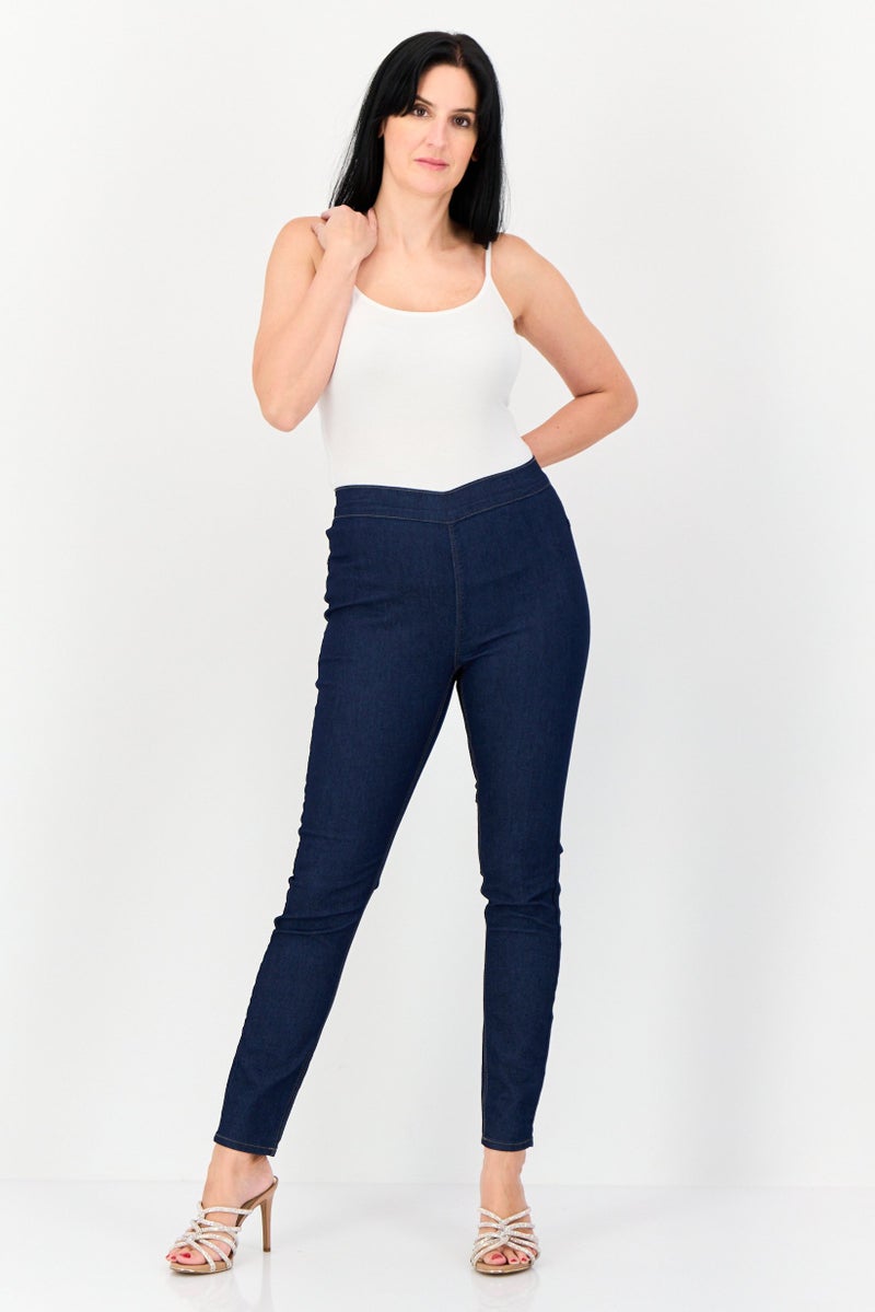 VERO MODA I,Scenery By Vero Moda Women Skinny Fit Solid Stretchable Jeans, Navy  - Image 4