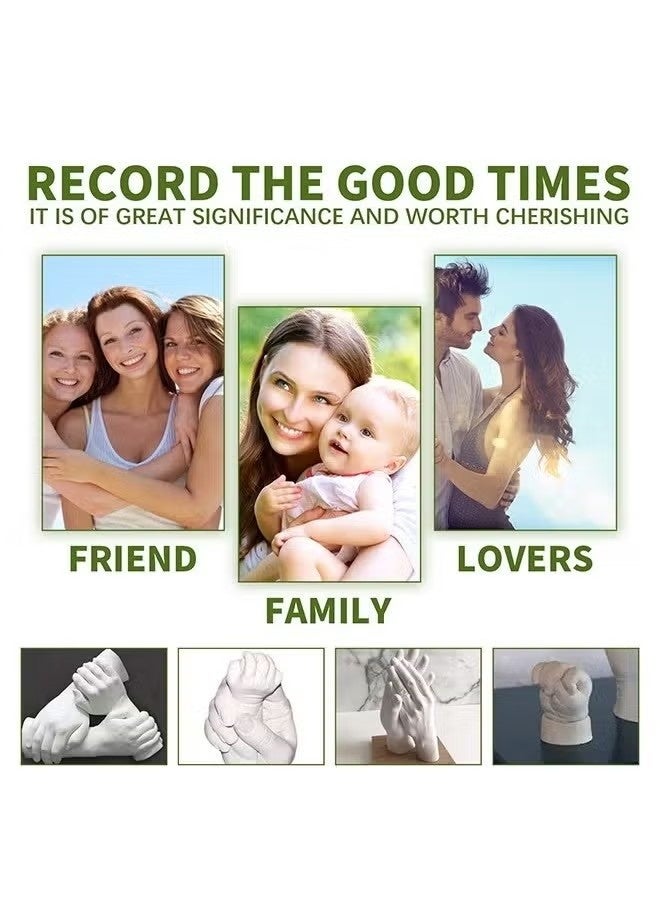 إيلهو مجموعة تمثال الجص Keepsake Hands تخلق 1 تمثال بالحجم الطبيعي ، مسحوق استنساخ 25 جرام ومسحوق نموذج 25 جرام ، زوجان DIY ثلاثي الأبعاد نموذج يدوي لعبة إبداعية هدية تذكارية لنمو عيد الميلاد - Image 4