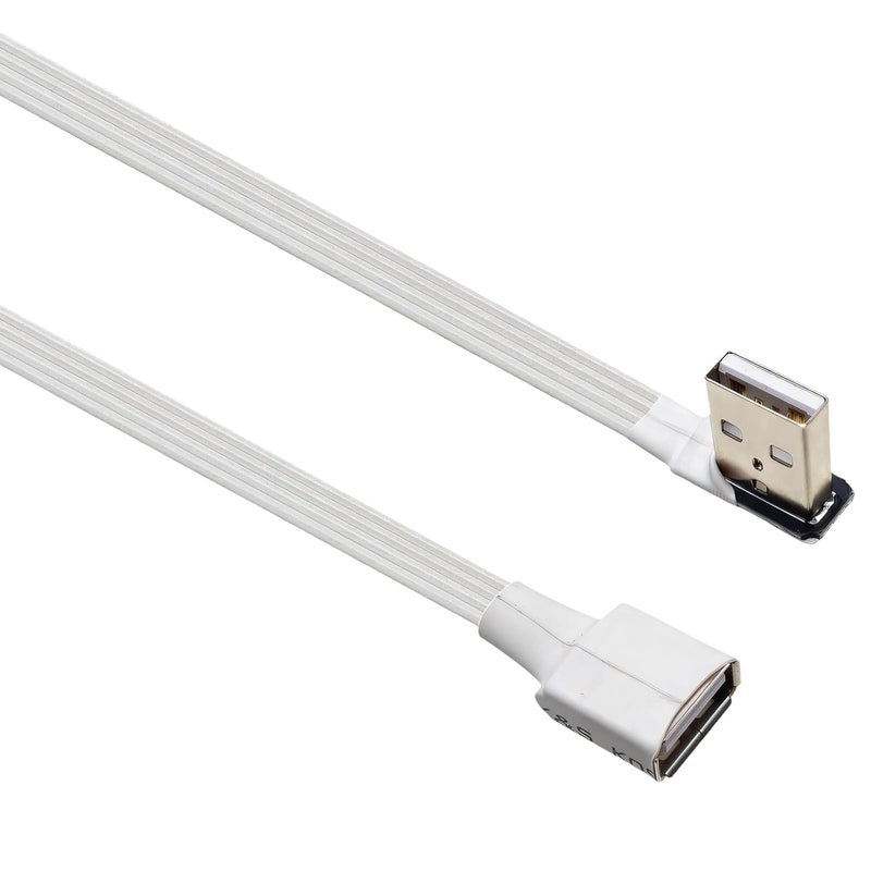 Flexible USB 2.0 Male to Female Extender Cable Angled Connector Extension Cord for Tight Space Efficient Computer External USB Cable - Image 1