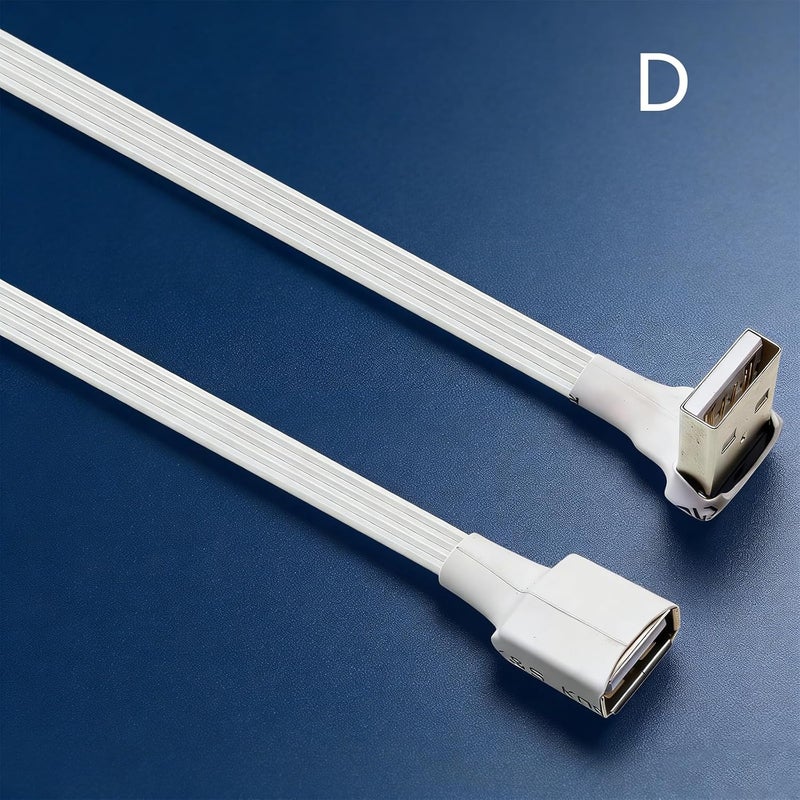 Flexible USB 2.0 Male to Female Extender Cable Angled Connector Extension Cord for Tight Space Efficient Computer External USB Cable - Image 5