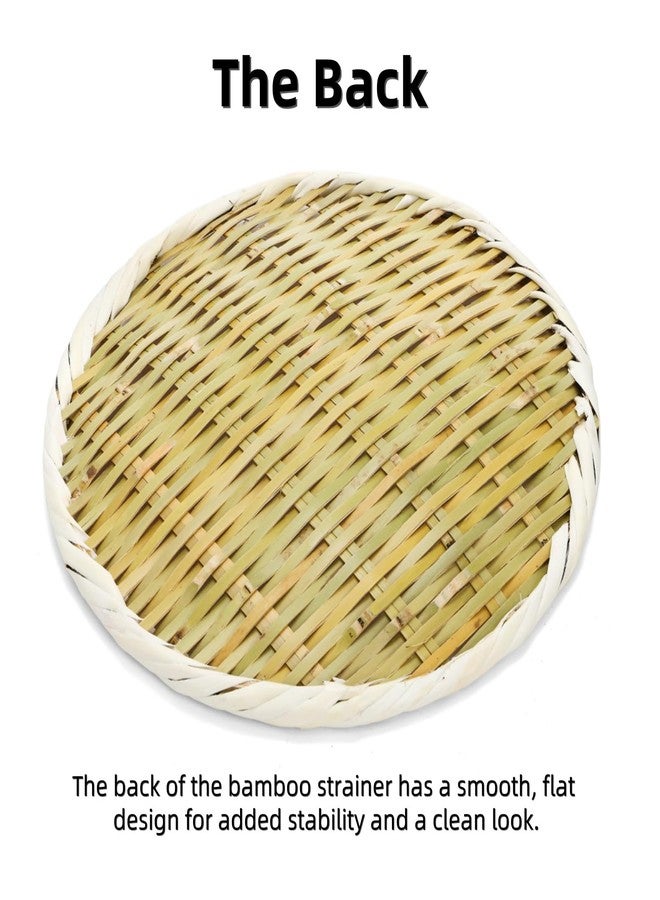 ELFULLY Bamboo Basket Colander, 8.3" Round Small Bamboo Sieve Washing Strainer, Hand Weave Plate Holder for Kitchen, Wicker Pantry Storage Tray for Fruit Vegetable Bread Snack Zaru - Image 4