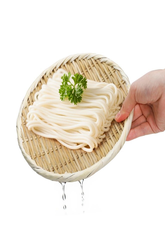 ELFULLY Bamboo Basket Colander, 8.3" Round Small Bamboo Sieve Washing Strainer, Hand Weave Plate Holder for Kitchen, Wicker Pantry Storage Tray for Fruit Vegetable Bread Snack Zaru - Image 5