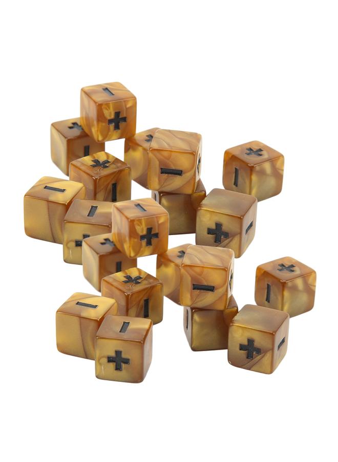 20pcs Math Plus Minus Sign Dices 16mm Math Operation Calculation Dice Set for Infant Education Golden Gradient