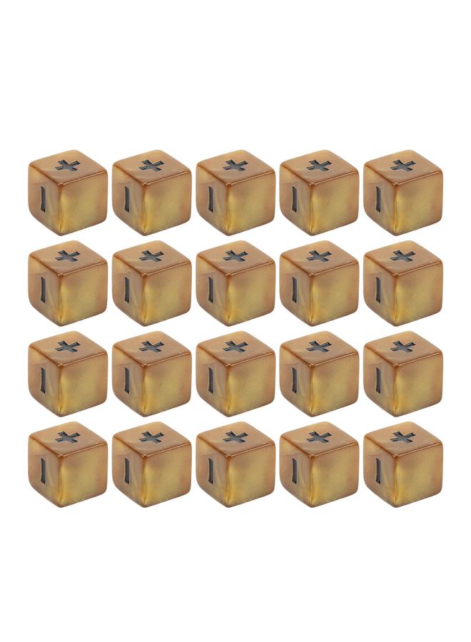 20pcs Math Plus Minus Sign Dices 16mm Math Operation Calculation Dice Set for Infant Education Golden Gradient
