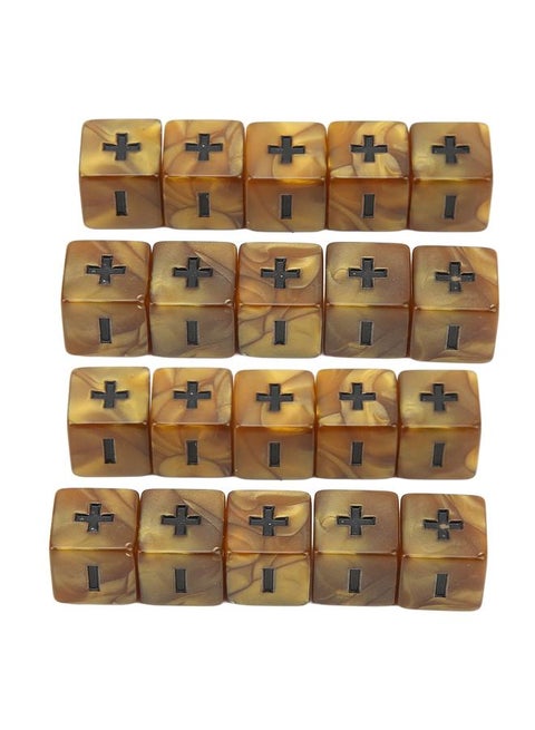 20pcs Math Plus Minus Sign Dices 16mm Math Operation Calculation Dice Set for Infant Education Golden Gradient
