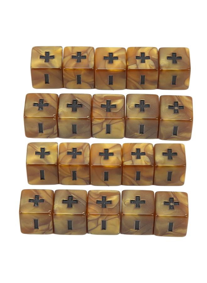 20pcs Math Plus Minus Sign Dices 16mm Math Operation Calculation Dice Set for Infant Education Golden Gradient