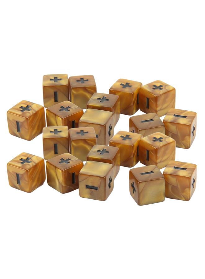 20pcs Math Plus Minus Sign Dices 16mm Math Operation Calculation Dice Set for Infant Education Golden Gradient