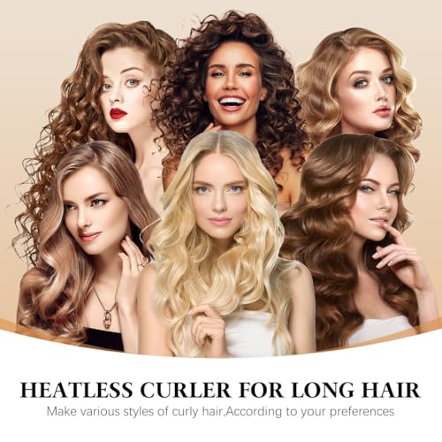 MAYCREATE® Heatless Hair Curler, Flexible Curling Rod with Hook, Satin Rollers for All Hair Types, No Heat Curls to Sleep for Curl Rods, Heatless Curls for Blowout Hair, Black - Image 5