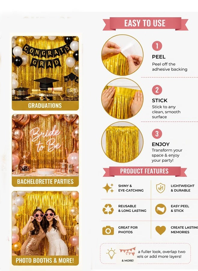 KANGLI 2-Piece Tassel Curtain Set ，Birthday Party,Family Gathering，Company party,Atmosphere Decoration,39.4*78.7inch，Gold - Image 4