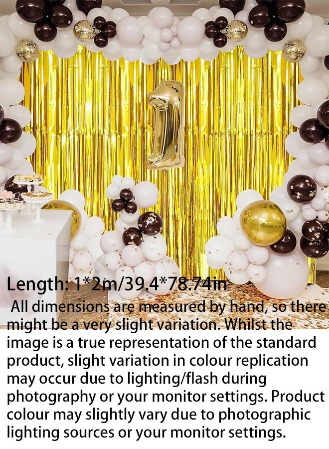 KANGLI 2-Piece Tassel Curtain Set ，Birthday Party,Family Gathering，Company party,Atmosphere Decoration,39.4*78.7inch，Gold - Image 5