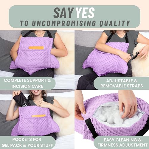MOYOAMA 2 Pcs Hysterectomy Pillow Set - Incl 1 Gel Pack for Soothing Relief - Hysterectomy Recovery Must Haves After C Section,Post Surgery Pillow,Abdominal Surgery Recovery Pillow,Hysterectomy Gifts - Image 4