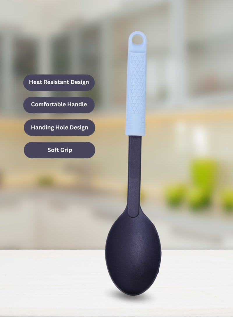 British Chef Nylon Solid Spoon - Anti-Scratch for Non-Stick Pans. Dishwasher Safe. Soft Grip Silicone  Handle. Ideal Cooking Utensil BC-333 - Image 4