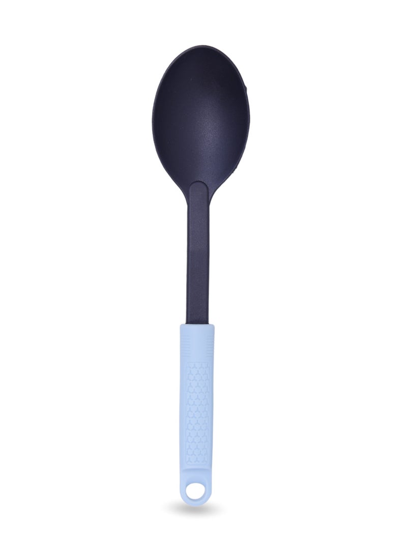 British Chef Nylon Solid Spoon - Anti-Scratch for Non-Stick Pans. Dishwasher Safe. Soft Grip Silicone  Handle. Ideal Cooking Utensil BC-333 - Image 1