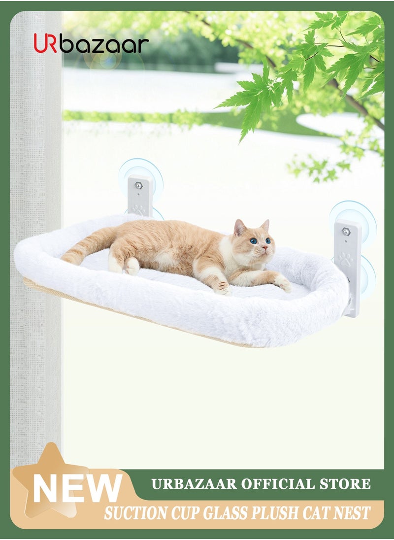 URbazaar - Foldable Cat Hammock for Window - Cordless, Embeded Machine Washable Padded Bed, Robust Metal Frame - Cat Window Perch for Large Cats and Kittens - Image 1