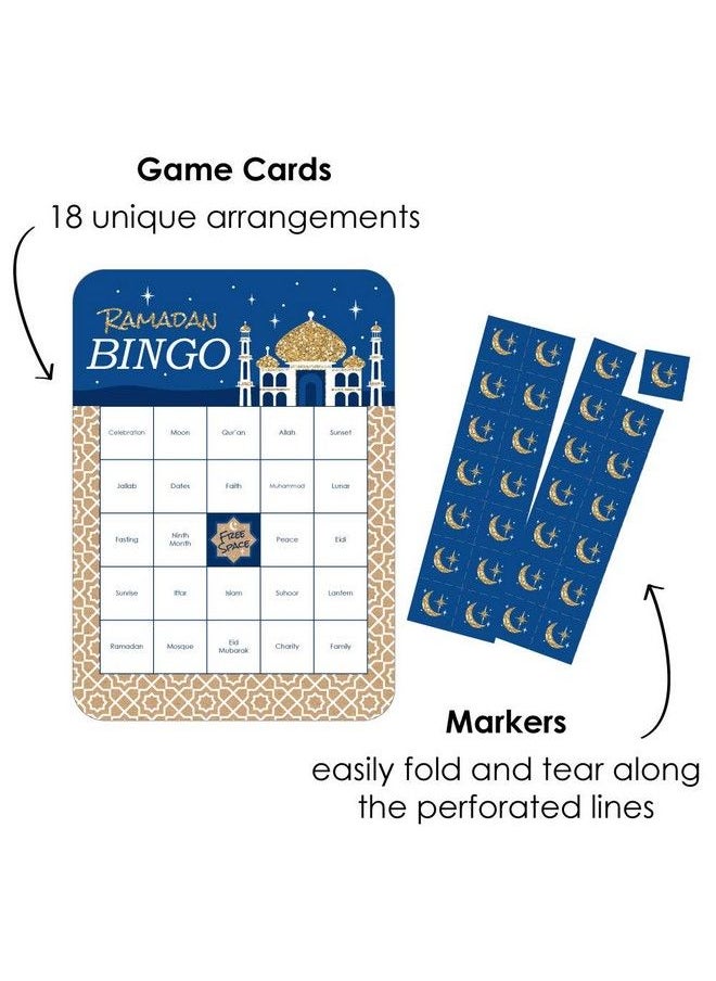 Big Dot of Happiness Ramadan Bingo Cards And Markers Eid Mubarak Bingo Game Set Of 18  - Image 3
