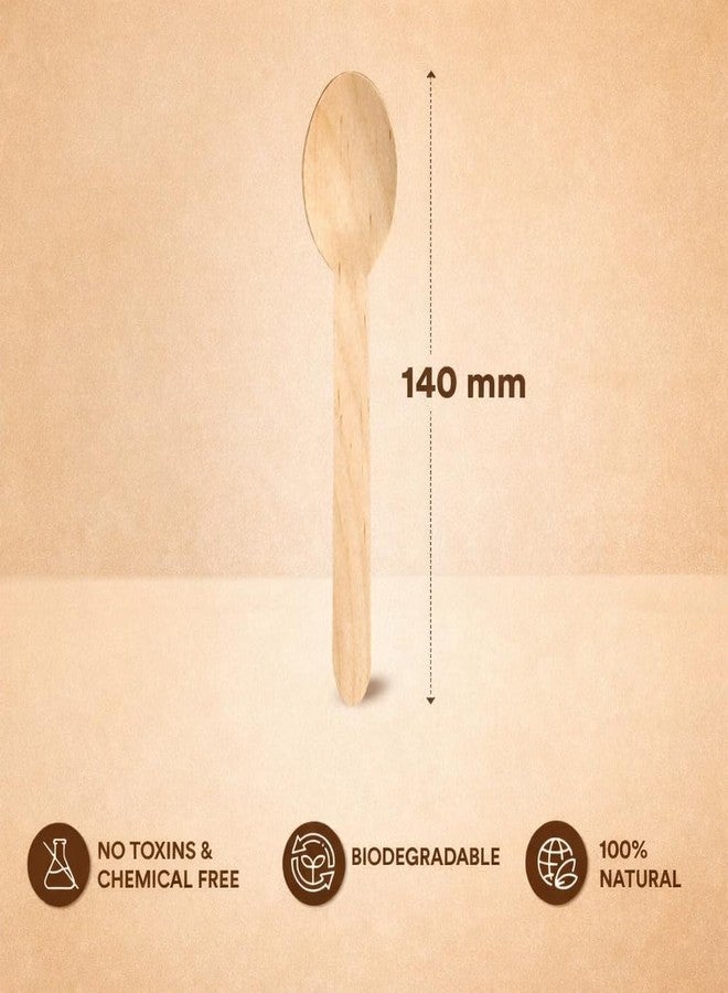 Nibbler [140mm, 100 Pack] Disposable Spoons | Wooden Dining Flatware | Ideal for Kids Birthday, Wedding & Party - Image 4
