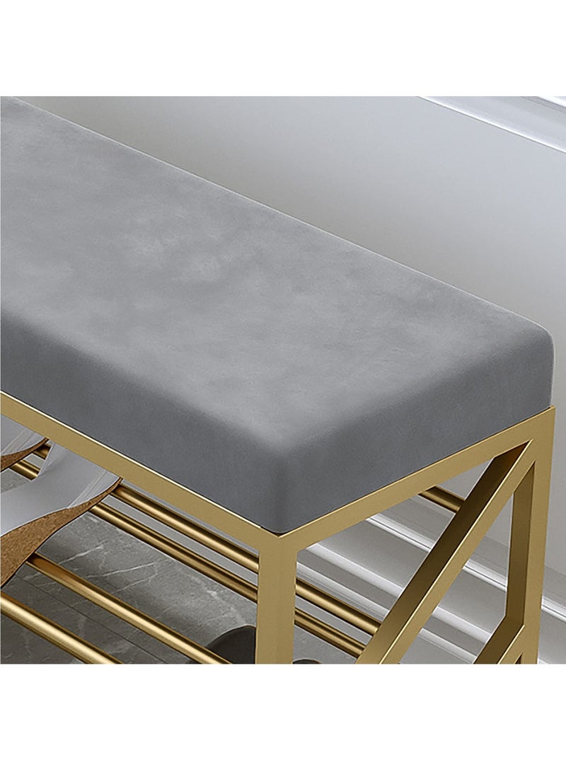 Arabest 2-Tier Shoe Storage Bench with Mesh Shelves Shoe Rack with Seat Sturdy Shoe Organizer Bench for Entryway, Living Room, Hallway - Image 3