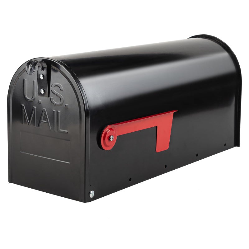 BlissBoard Mailboxes for Outside, Galvanized Steel Medium Black Metal Mailbox, 20 x 8.7 x 6.7 Inches - Image 1