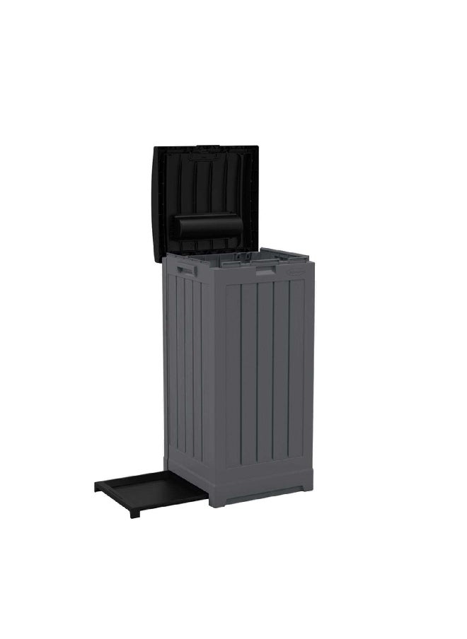 suncast Hideaway Resin Trash Can with Lid Grey and Black 39 Gal GH3900  - Image 2