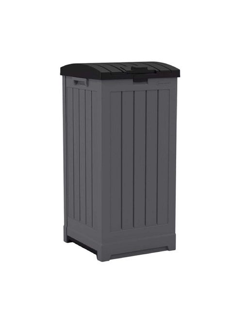 Hideaway Resin Trash Can with Lid Grey and Black 39 Gal GH3900