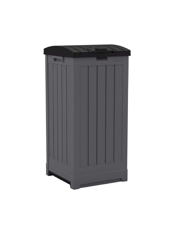 suncast Hideaway Resin Trash Can with Lid Grey and Black 39 Gal GH3900  - Image 1