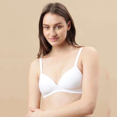 Marks & Spencer سوتيان نسائي من ماركس وسبنسر بلون أبيض صلب من قطن مخلوط - Image 3