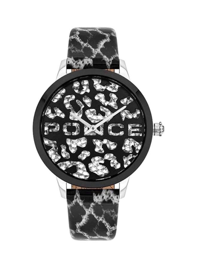 POLICE Women Bagan Round Shape Leather Band Analog Wrist Watch 36 mm - - P 16028MSTB-02 - Image 1