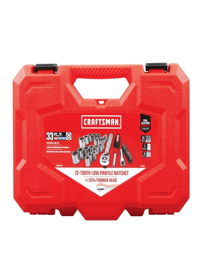 CRAFTSMAN Mechanics Tool Set, 33 Piece, 3/8 Inch Drive SAE/Metric (CMMT12113) - Image 5