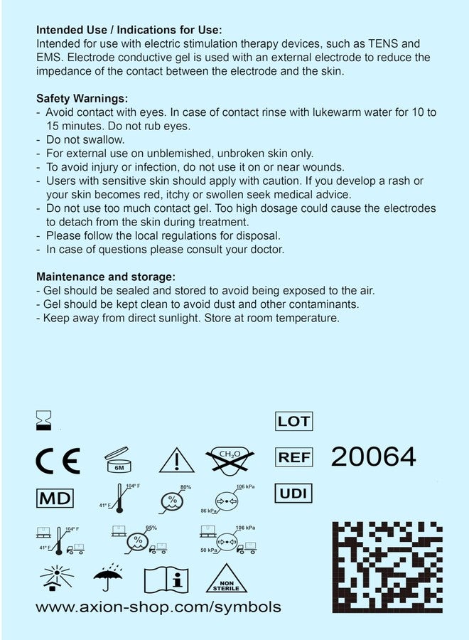 axion Conductive Electrode Gel for TENS Unit Pads 8.9oz | Hypoallergenic, Odorless and Skin-Friendly for All Types of Self-Adhesive Electrodes | Improves The Conductivity of TENS Electrode Pads - Image 4