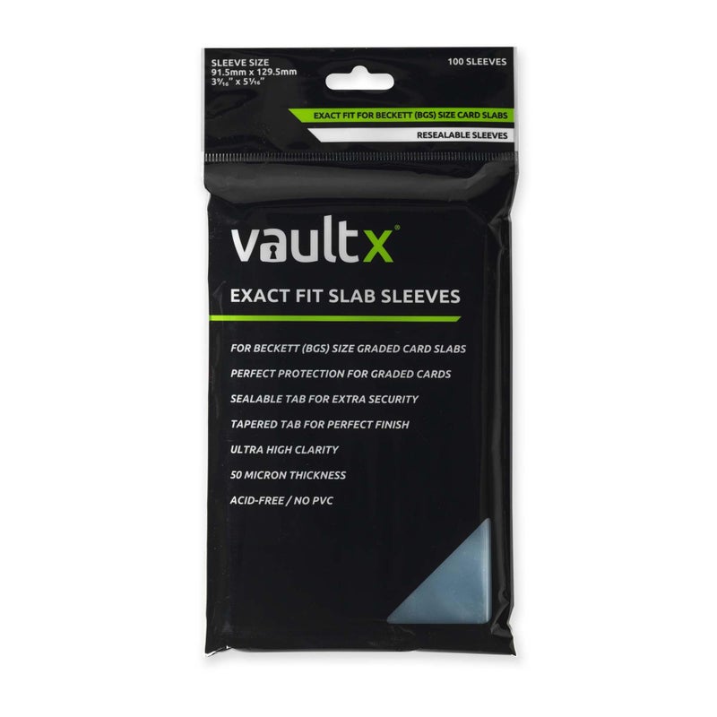 Vault X Graded Trading Card Slab Sleeves, Exact Fit Bags for Becketts BGS and Other Similar Sized Cases, Collectible Card Games, Sports, TCG (100 Pack) - Image 5