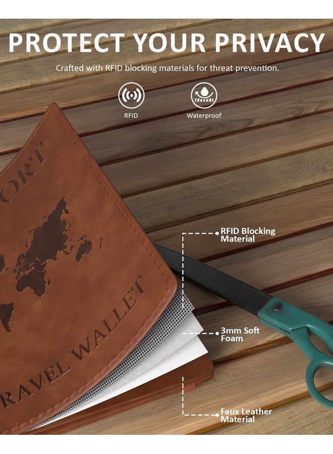 FEDUS Faux Leather Passport Holder For Men & Women's Passport Cover Case Wallet Credit/Debit Card, Id Card, Ticket, Currency, Boarding Pass Slots, Rfid Protected Travel Document Accessories Organiser. - Image 4