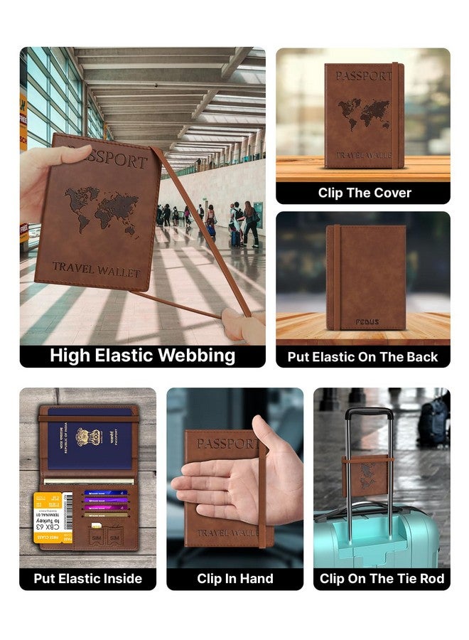 FEDUS Faux Leather Passport Holder For Men & Women's Passport Cover Case Wallet Credit/Debit Card, Id Card, Ticket, Currency, Boarding Pass Slots, Rfid Protected Travel Document Accessories Organiser. - Image 5