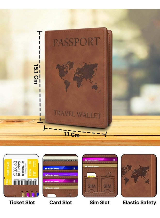 FEDUS Faux Leather Passport Holder For Men & Women's Passport Cover Case Wallet Credit/Debit Card, Id Card, Ticket, Currency, Boarding Pass Slots, Rfid Protected Travel Document Accessories Organiser. - Image 2