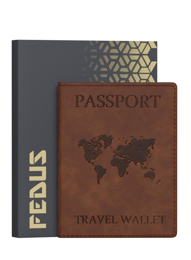 FEDUS Faux Leather Passport Holder For Men & Women's Passport Cover Case Wallet Credit/Debit Card, Id Card, Ticket, Currency, Boarding Pass Slots, Rfid Protected Travel Document Accessories Organiser. - Image 1
