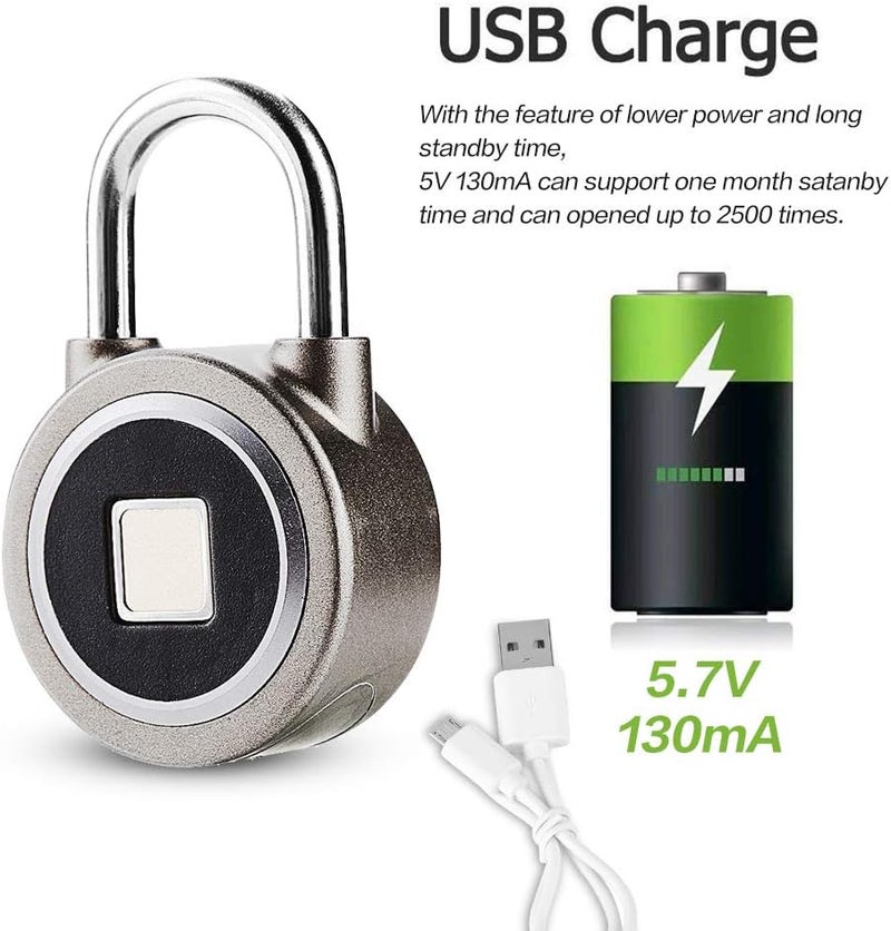 كلاراكو قفل ذكي ببصمة الإصبع بدون مفتاح مقاوم للماء مع تحكم بالتطبيقات وأمن مضاد للسرقة، 15 مجموعة من بصمات الأصابع، مقاوم للماء والصدأ والعبث، مناسب لنظام Android وiOS - Image 3