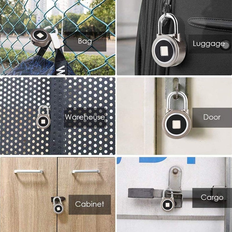 كلاراكو قفل ذكي ببصمة الإصبع بدون مفتاح مقاوم للماء مع تحكم بالتطبيقات وأمن مضاد للسرقة، 15 مجموعة من بصمات الأصابع، مقاوم للماء والصدأ والعبث، مناسب لنظام Android وiOS - Image 4