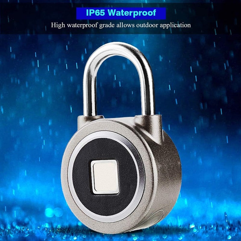 كلاراكو قفل ذكي ببصمة الإصبع بدون مفتاح مقاوم للماء مع تحكم بالتطبيقات وأمن مضاد للسرقة، 15 مجموعة من بصمات الأصابع، مقاوم للماء والصدأ والعبث، مناسب لنظام Android وiOS - Image 2