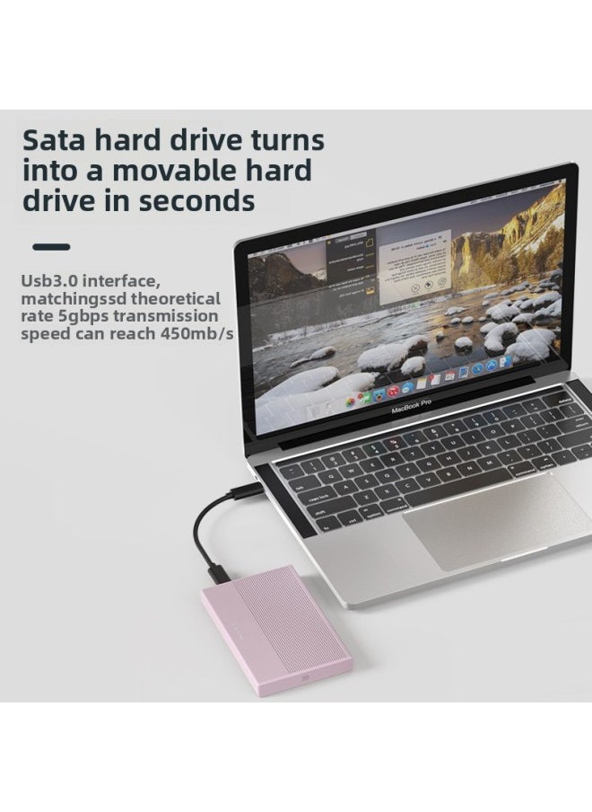 Tool-Free Metal USB3.0 External Hard Drive Enclosure 2.5 Inch SATA Interface For Notebook Portable Storage Box-Color:Aluminum Alloy Black [MicroB Mouth]]  - Image 4