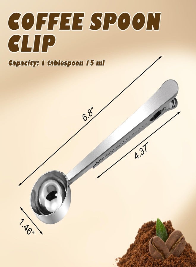 Quacc Stainless Steel Coffee Scoop with Bag Sealing Clip, 2-in-1 Coffee Measuring Scoop for Coffee Beans, Milk Powder, Loose Tea, Spices (Silver) - Image 4