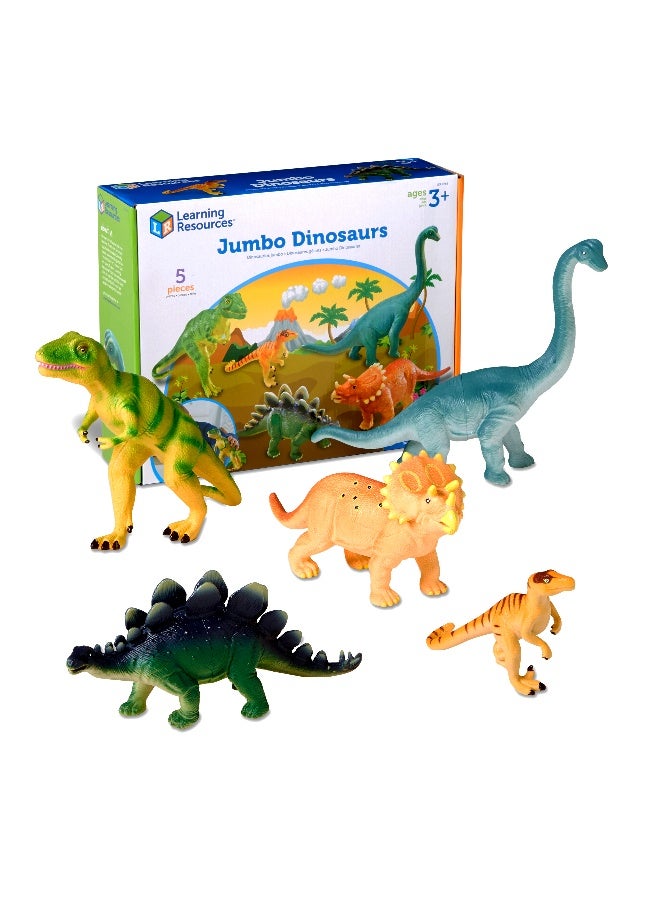 Learning Resources Jumbo Dinosaurs - Set 1 (5-Piece Set, Large Prehistoric Figures, Ages 3+) - Image 1