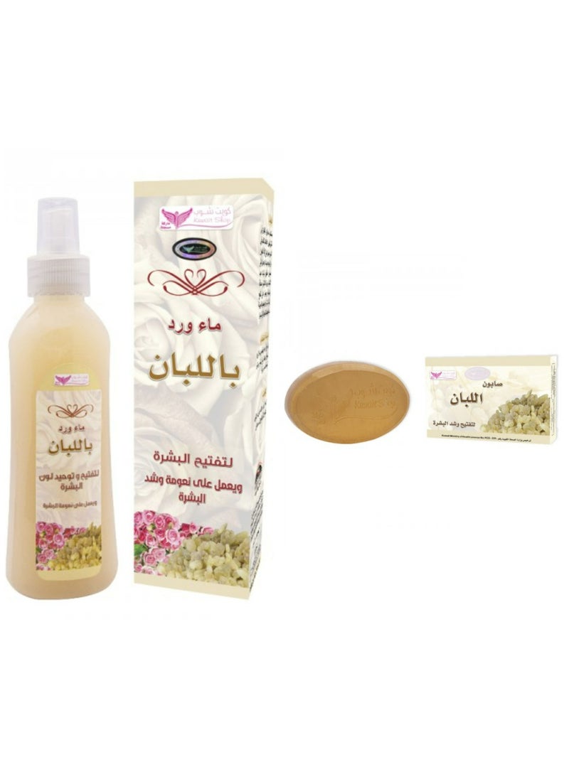 Kuwait Shop Rose Water With Frankincense 200ml+Frankincense Body Soap 100g  - Image 1