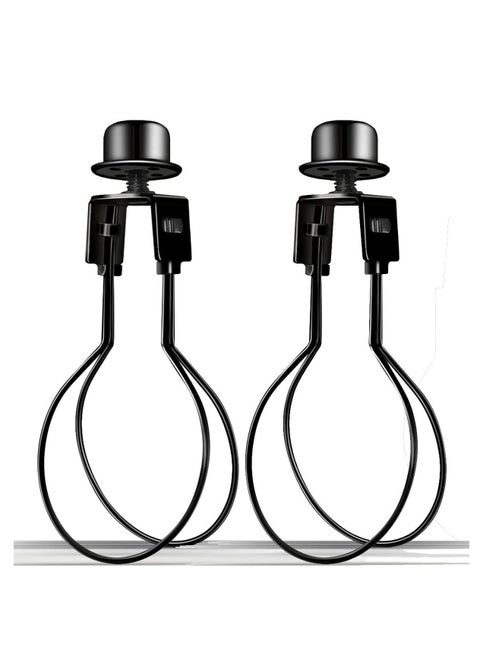 Clip on Lampshade Adapter, Shade Light Bulb Adapter Includes Finial and Levellers, Lamp Holder for On Bulbs Attaching DIY Lighting Accessories (1 Pcs, Black)