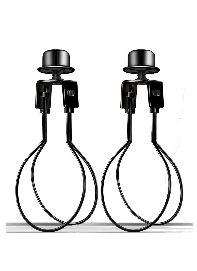 Y&D - Clip on Lampshade Adapter, Shade Light Bulb Adapter Includes Finial and Levellers, Lamp Holder for On Bulbs Attaching DIY Lighting Accessories (1 Pcs, Black) - Image 1