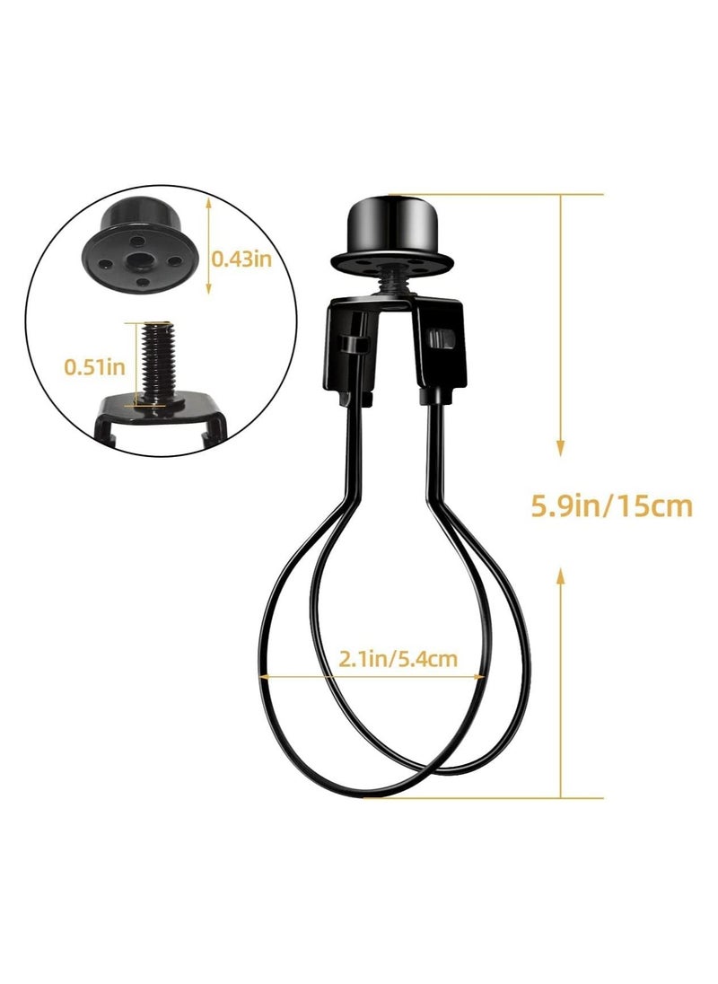Y&D - Clip on Lampshade Adapter, Shade Light Bulb Adapter Includes Finial and Levellers, Lamp Holder for On Bulbs Attaching DIY Lighting Accessories (1 Pcs, Black) - Image 1