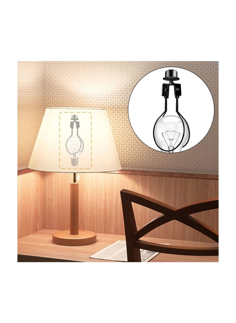 Y&D - Clip on Lampshade Adapter, Shade Light Bulb Adapter Includes Finial and Levellers, Lamp Holder for On Bulbs Attaching DIY Lighting Accessories (1 Pcs, Black) - Image 1