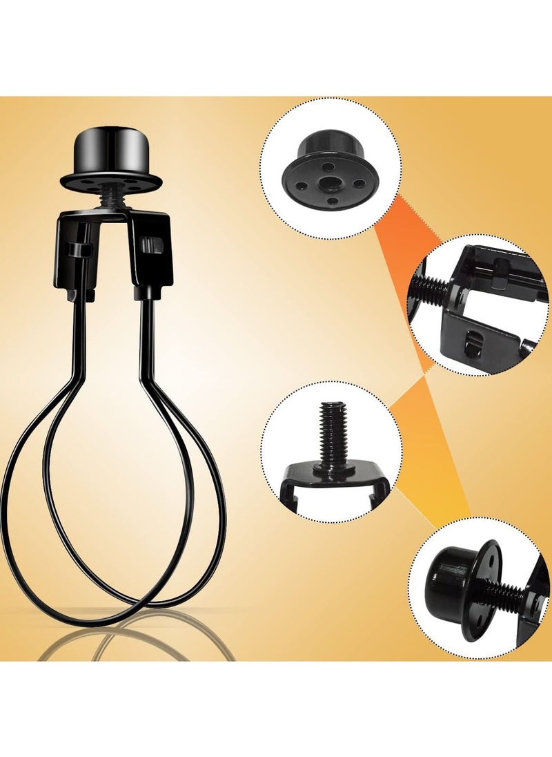 Y&D - Clip on Lampshade Adapter, Shade Light Bulb Adapter Includes Finial and Levellers, Lamp Holder for On Bulbs Attaching DIY Lighting Accessories (1 Pcs, Black) - Image 1