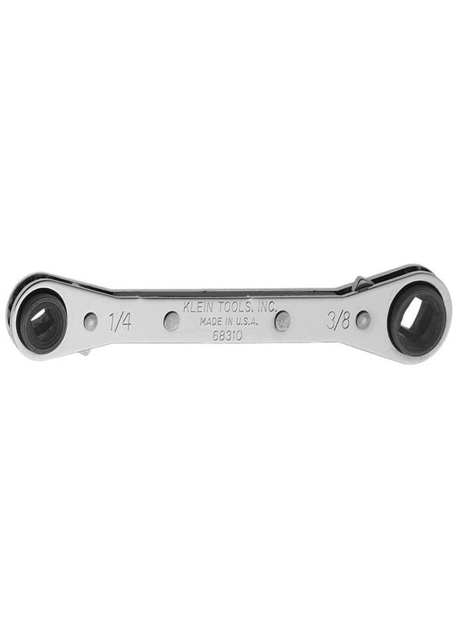 Klein Tools 68310 Ratcheting Refrigeration Wrench, Made in USA, Reversible Wrench with 3/16 and 5/16-Inch Square and 1/4 and 3/8-Inch Square Sizes - Image 2