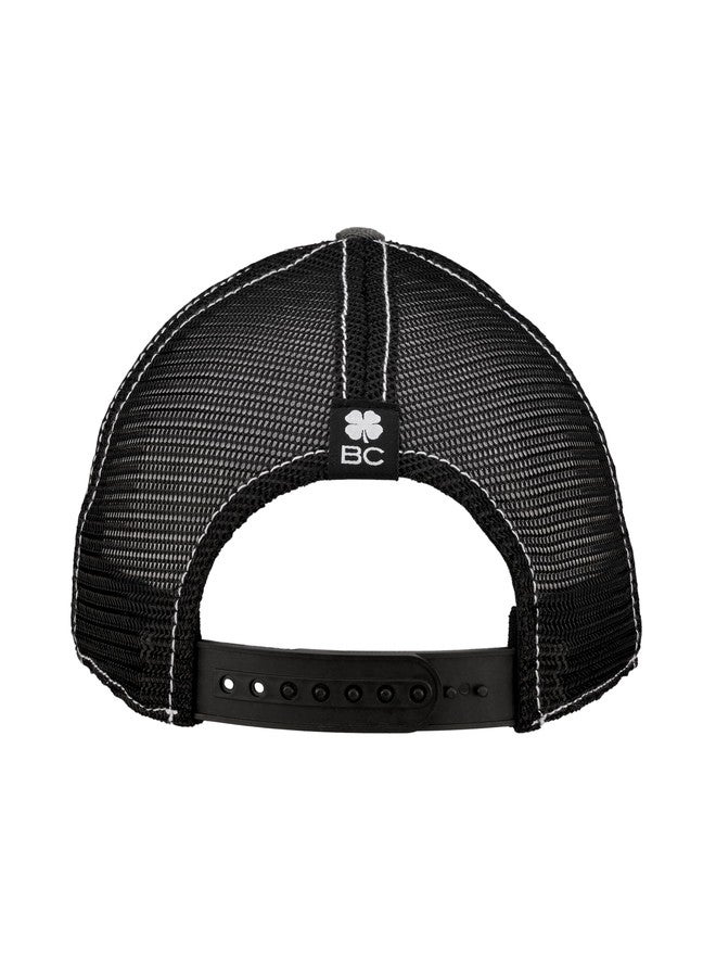 Black Clover Standard Two Tone Vintage 36 Adjustable Hat, Black Hat/3D White Clover - Image 4