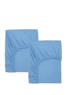 Fitted sheet for cot, light blue
