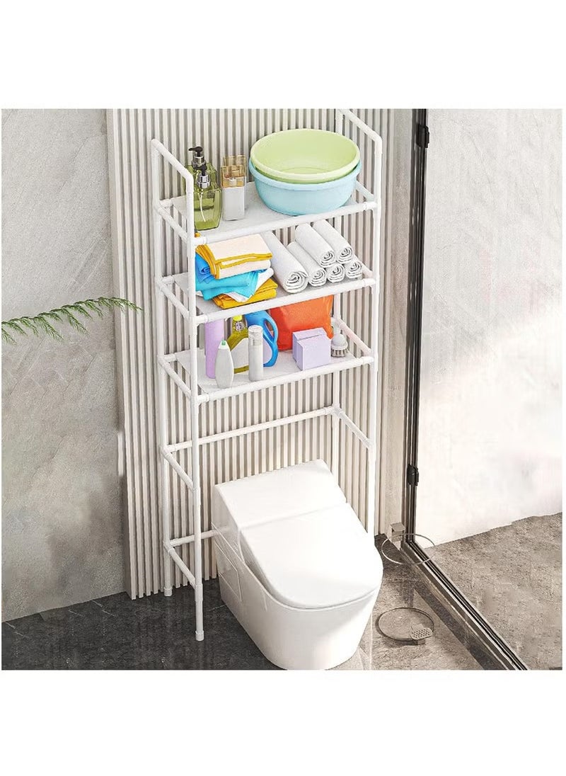 Arabest 3 Tier White Above Toilet Storage Shelf, Freestanding Storage Shelf, No Drilling Required, Space Saving Bathroom Organiser (47x25x155cm)  - Image 3